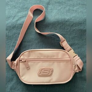 Skechers Pink Crossbody Bag with Adjustable Strap and Logo